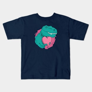 T-Rex Valentine Heart Kids T-Shirt